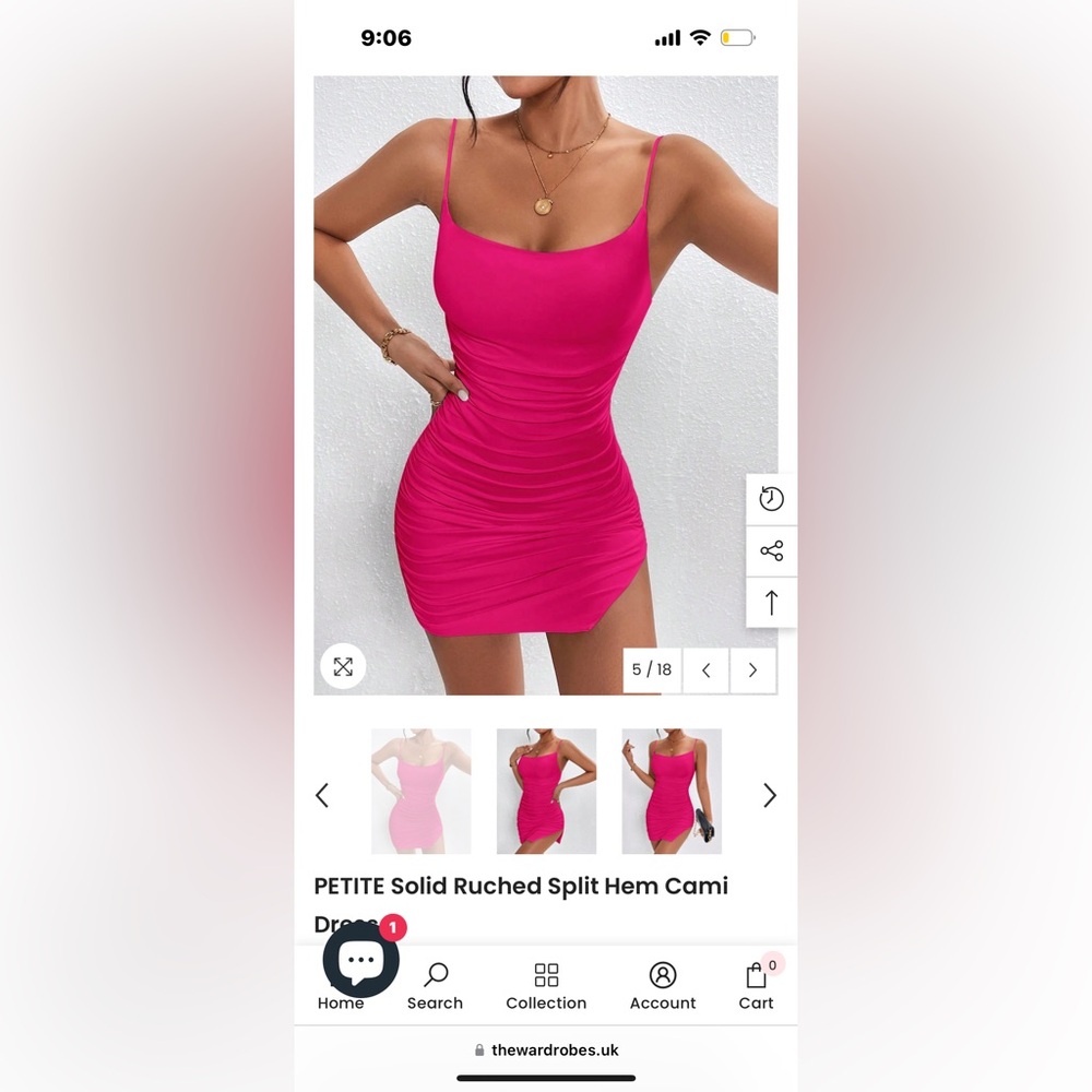 new pink bodycon dress with slit